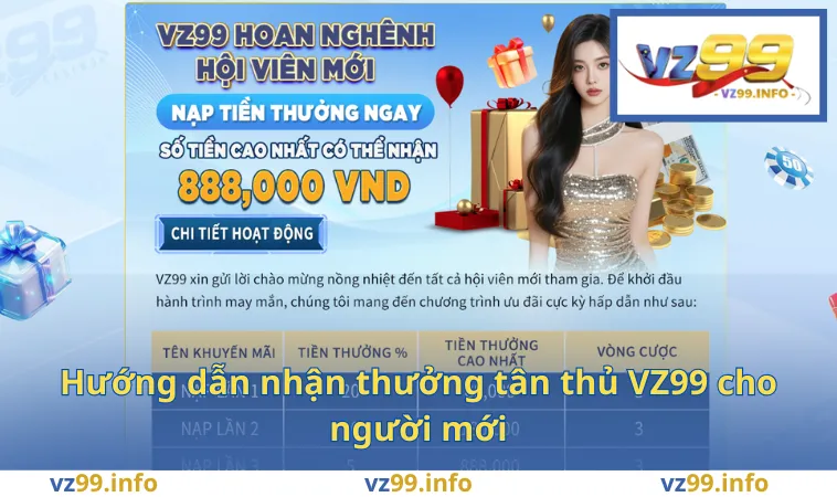 Khuyến Mãi VZ99 2 Hướng dẫn nhận thưởng tân thủ VZ99 cho người mới